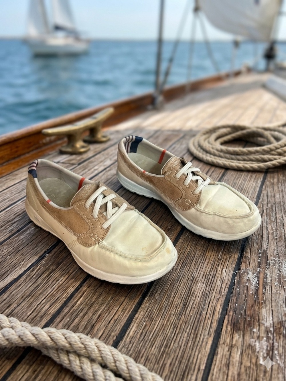 Skechers Cream and Tan Women's Sneakers